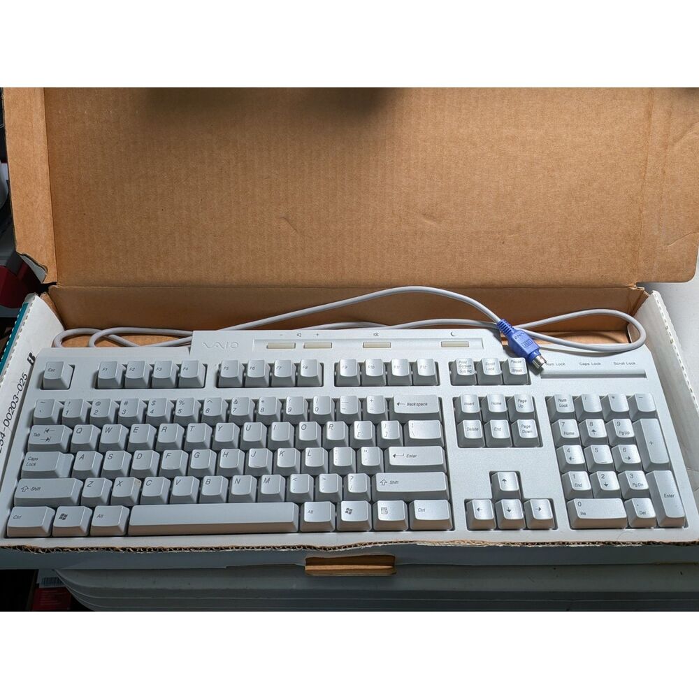 Vintage Sony VAIO PCVA-KB4P/U Full-Size PS/2 Keyboard - Clean / Open Box